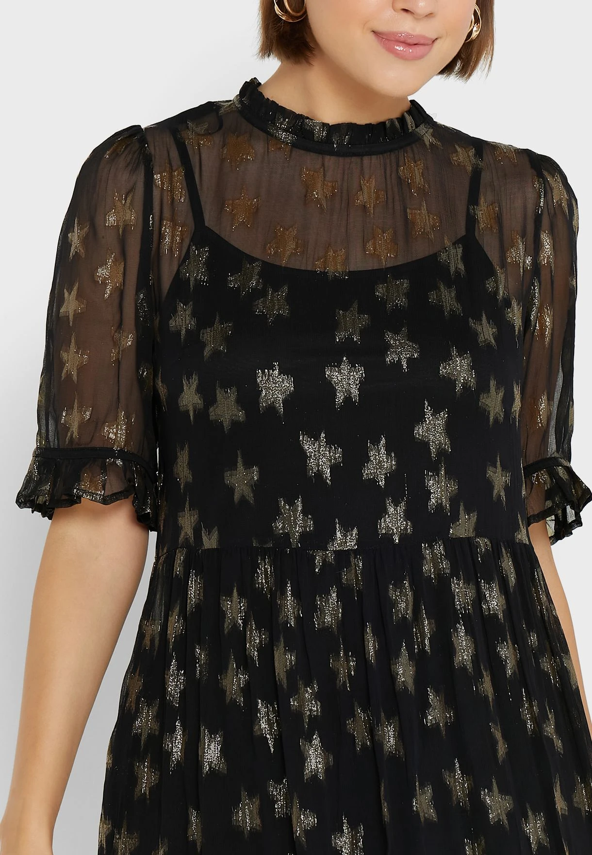 Little Mistress Printed Mesh Pocket Detail Dress 3 Little Mistress Printed Mesh Pocket Detail Dress - Image 3