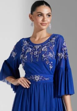 Embroidered Flared Sleeve Tiered Dress -Silk Bloom Dresses Store 3 zoom desktop 1150