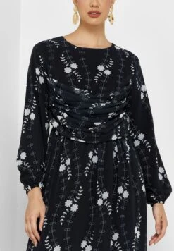 Puff Sleeve Printed Dress -Silk Bloom Dresses Store 3 zoom desktop 1156