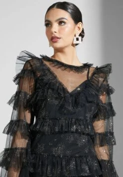 Shimmer Dress With Ruffle Detail -Silk Bloom Dresses Store 3 zoom desktop 1173