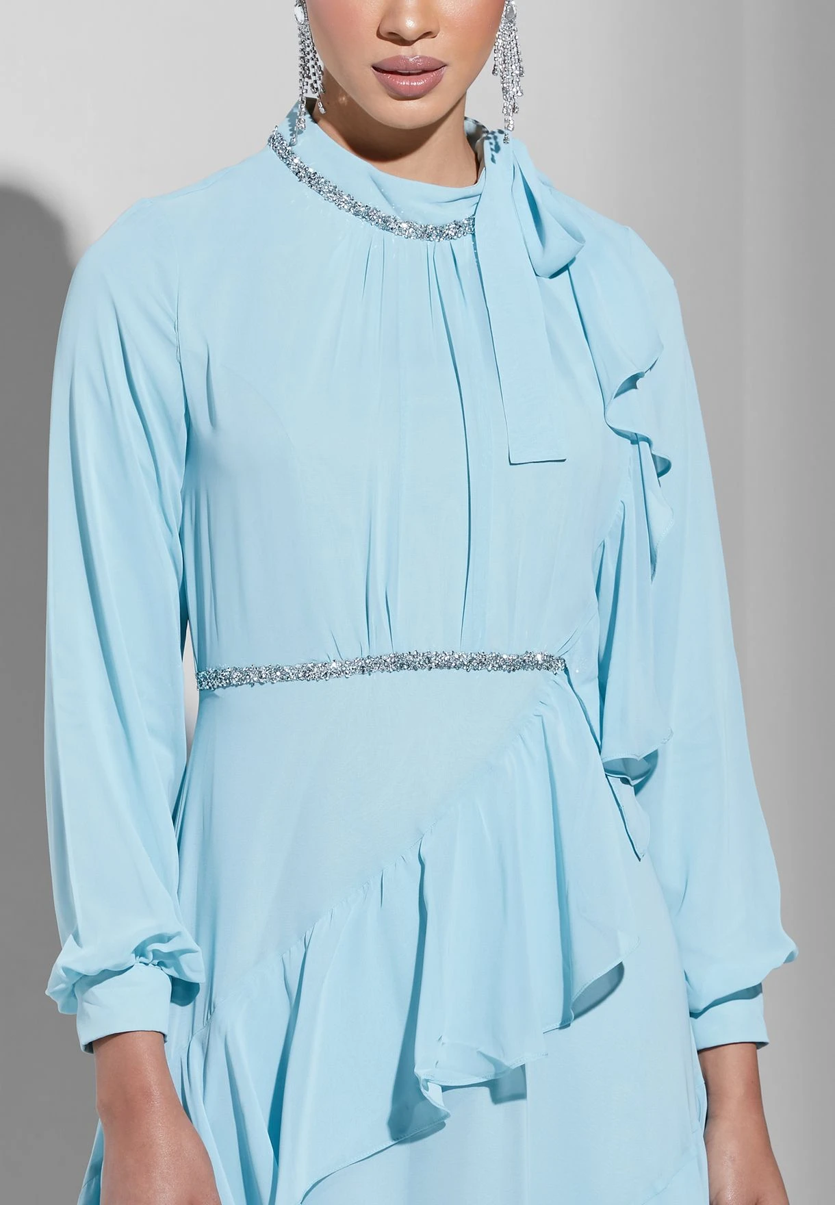 High Neck Ruffle Detail Dress 3 High Neck Ruffle Detail Dress - Image 3