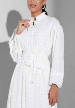 Balloon Sleeve Belt Detail Dress -Silk Bloom Dresses Store 3 zoom desktop 1187