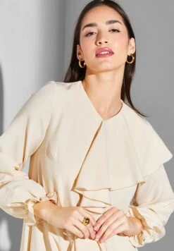 Waterfall Trim Ruffle Hem Dress -Silk Bloom Dresses Store 3 zoom desktop 1197