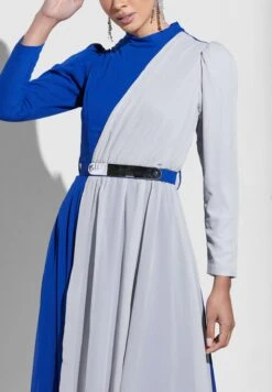 Colorblock Dress With Metallic Belt 6 Colorblock Dress With Metallic Belt -Silk Bloom Dresses Store 3 zoom desktop 1206