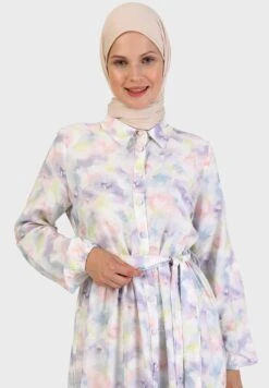 Belted Polo Neck Shirt Dress -Silk Bloom Dresses Store 3 zoom desktop 1207