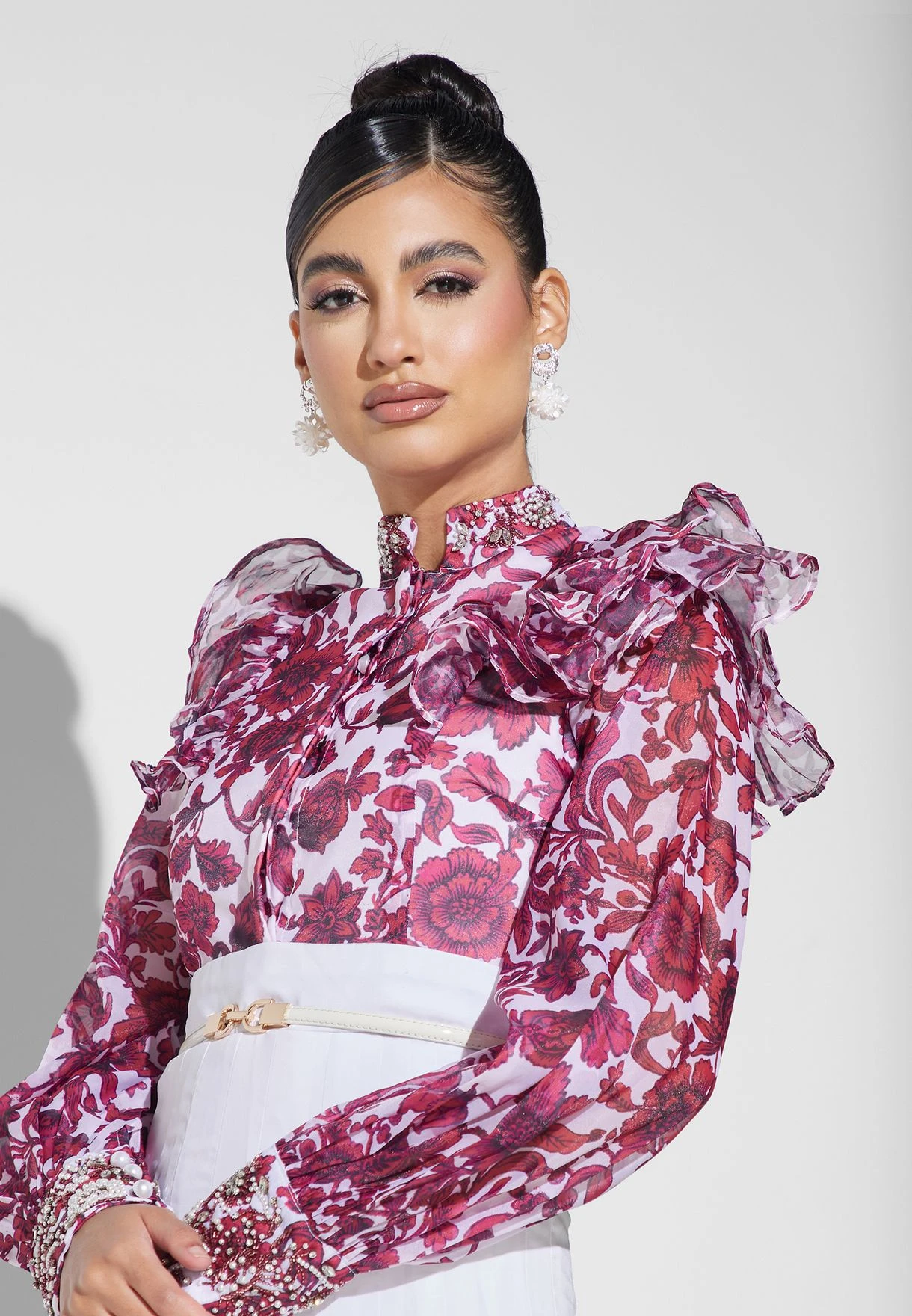 Ruffle Sleeve Pleated Dress 3 Ruffle Sleeve Pleated Dress - Image 3