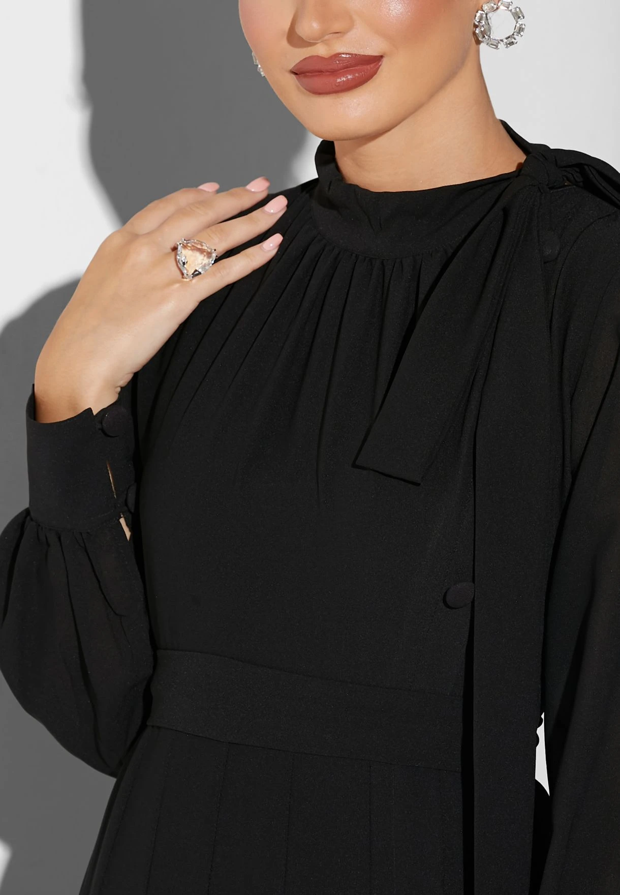 Tie Detail Puff Sleeve Tiered Dress 3 Tie Detail Puff Sleeve Tiered Dress - Image 3