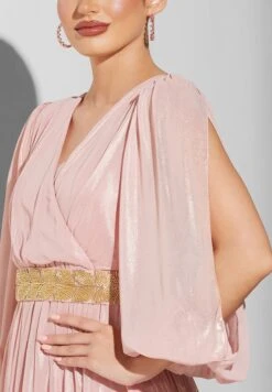 Surplice Neck Belted Puff Sleeve Dress -Silk Bloom Dresses Store 3 zoom desktop 1235