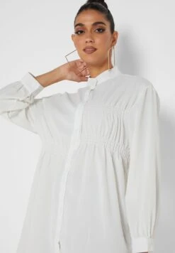 Ruched Detail Button Down Dress -Silk Bloom Dresses Store 3 zoom desktop 124