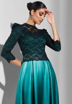 Colorblock Lace Insert Dress -Silk Bloom Dresses Store 3 zoom desktop 1243