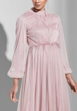 Tulle Feather Detail Pleated Dress -Silk Bloom Dresses Store 3 zoom desktop 1247