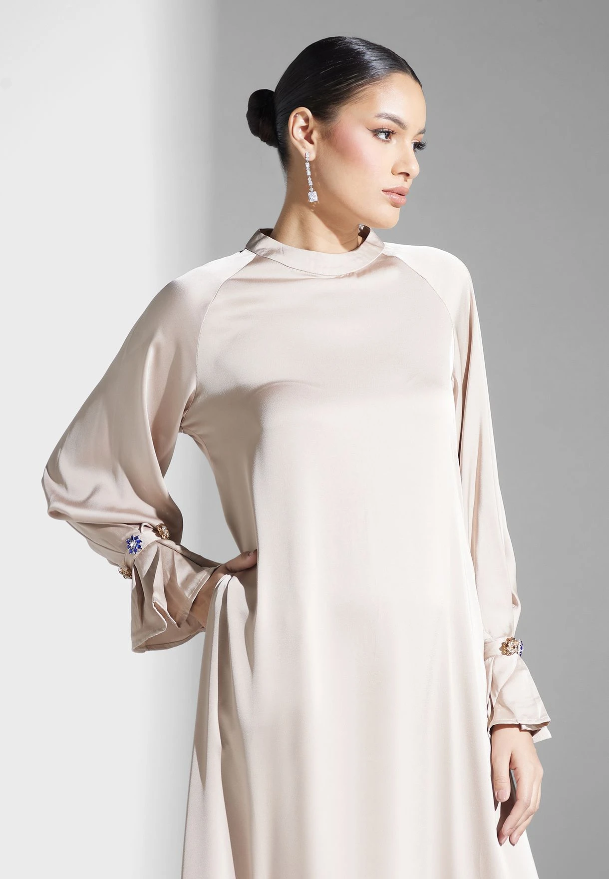 Puff Sleeve Satin Dress 3 Puff Sleeve Satin Dress - Image 3