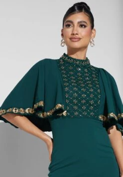 Cape Sleeve Embellished Dress -Silk Bloom Dresses Store 3 zoom desktop 1249