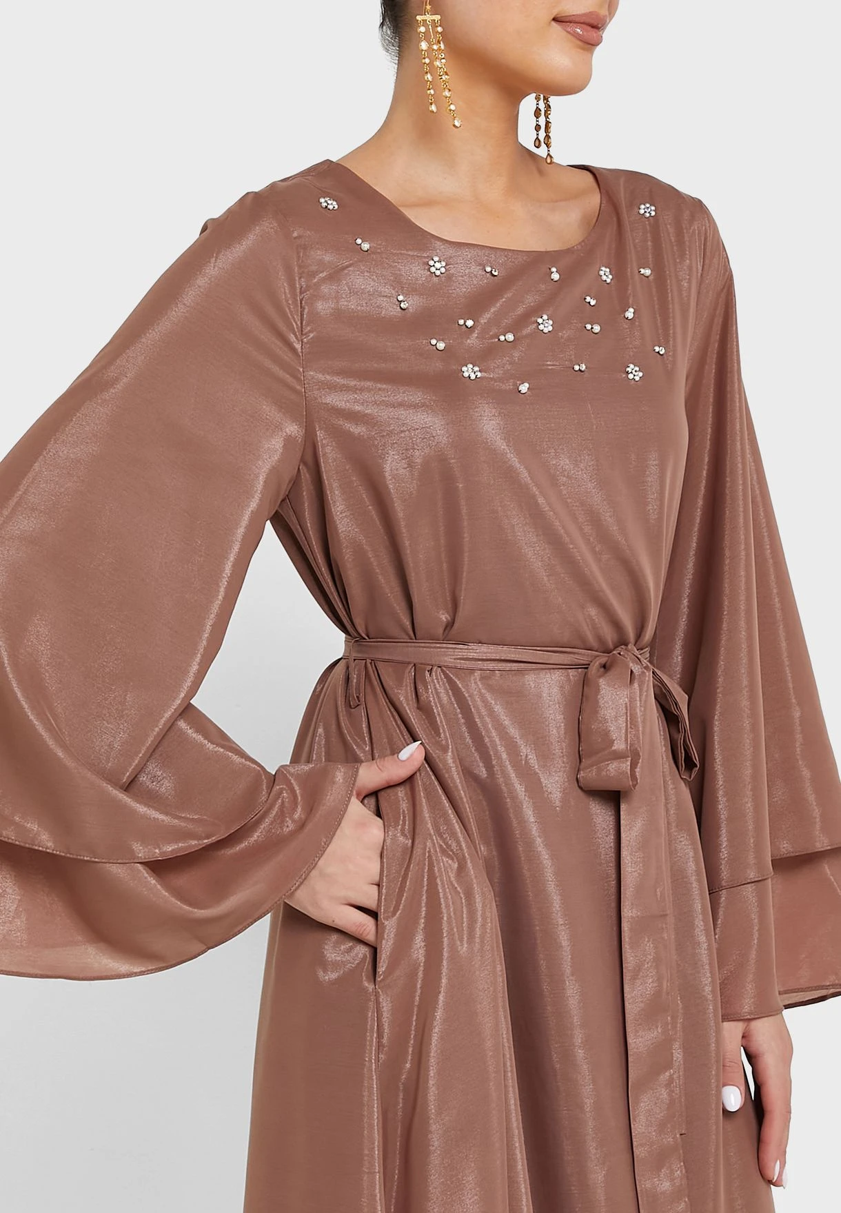 Embellished Ruffle Sleeve Dress 3 Embellished Ruffle Sleeve Dress - Image 3