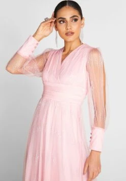 Surplice Neck Shimmer Dress -Silk Bloom Dresses Store 3 zoom desktop 1292