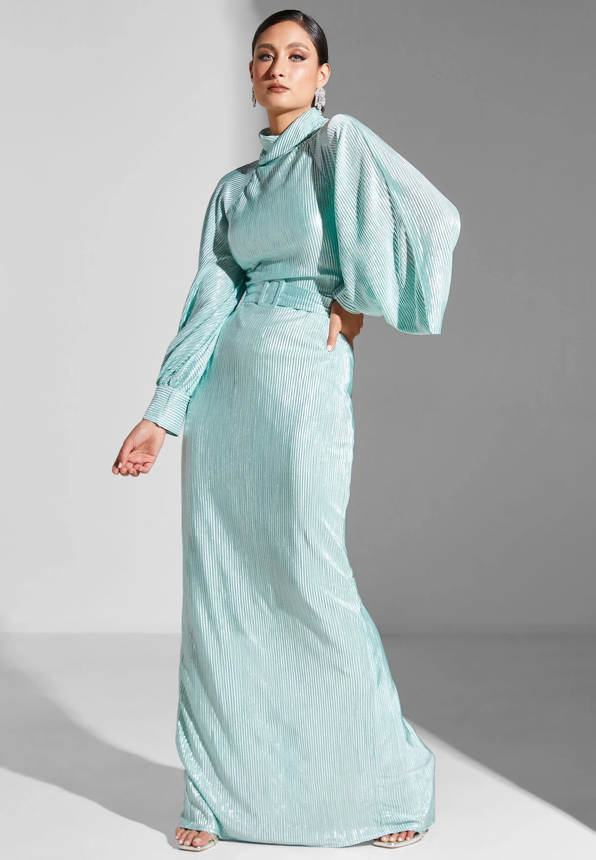 Puff Sleeve Shimmer Dress 3 Puff Sleeve Shimmer Dress - Image 3