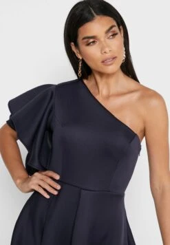 Scuba Frill One Shoulder Midi Dress -Silk Bloom Dresses Store 3 zoom desktop 1298