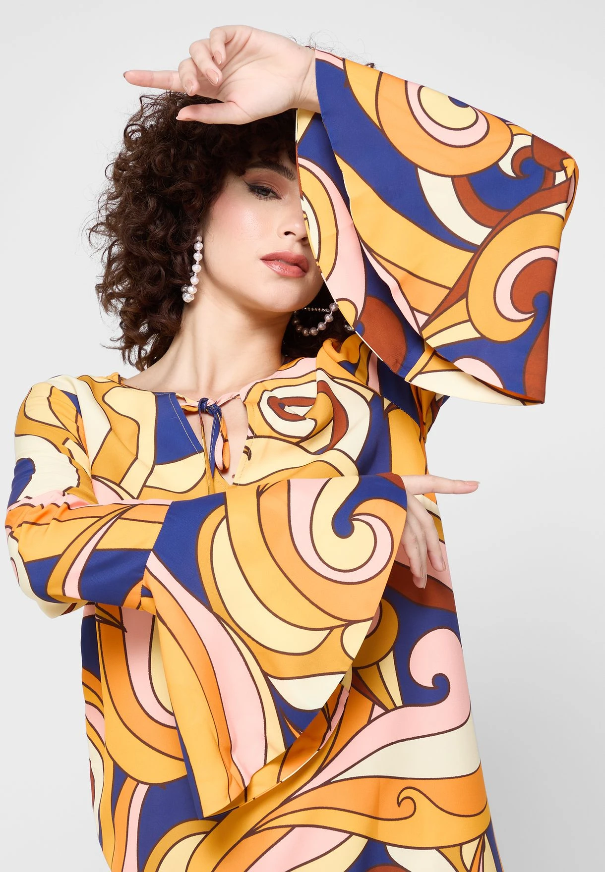 NEVER FULLY DRESSED Printed Shirred Dress 3 NEVER FULLY DRESSED Printed Shirred Dress - Image 3