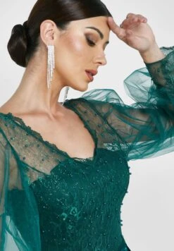 Mesh Sleeve Shimmer Dress -Silk Bloom Dresses Store 3 zoom desktop 1351