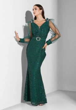 Shimmer V Neck Dress -Silk Bloom Dresses Store 3 zoom desktop 1358