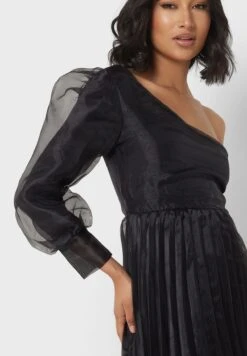 Pleated Effect One-Shoulder Dress -Silk Bloom Dresses Store 3 zoom desktop 1361