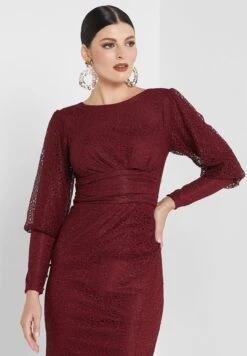 Round Neck Mutton Sleeve Dress -Silk Bloom Dresses Store 3 zoom desktop 1367