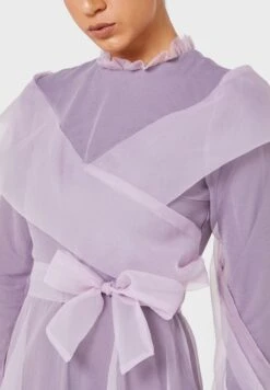 High Neck Ruffle Detail Tulle Dress -Silk Bloom Dresses Store 3 zoom desktop 1373