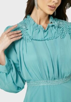 Frilled Neck Dress -Silk Bloom Dresses Store 3 zoom desktop 1378