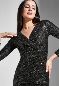 Ruched Detail Shimmer Dress 6 Ruched Detail Shimmer Dress -Silk Bloom Dresses Store 3 zoom desktop 139