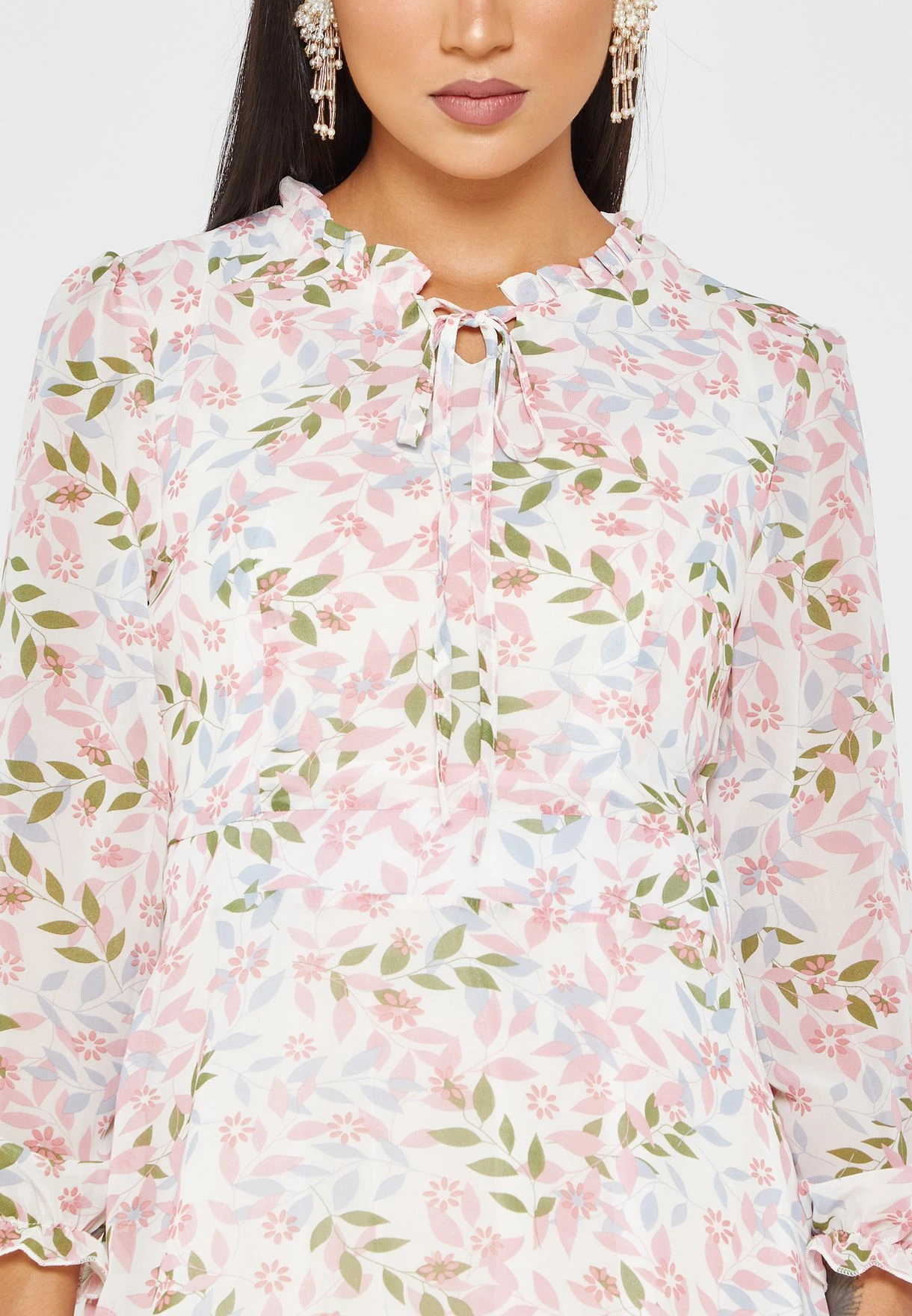 Floral Tie Front Dress 3 Floral Tie Front Dress - Image 3