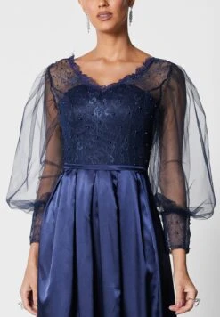 Mesh Sleeve Shimmer Dress -Silk Bloom Dresses Store 3 zoom desktop 1425