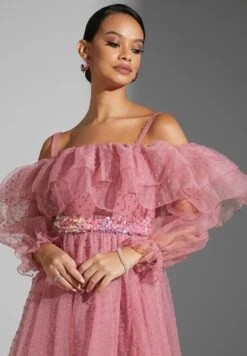 Off Shoulder Gown With Ruffles -Silk Bloom Dresses Store 3 zoom desktop 1434
