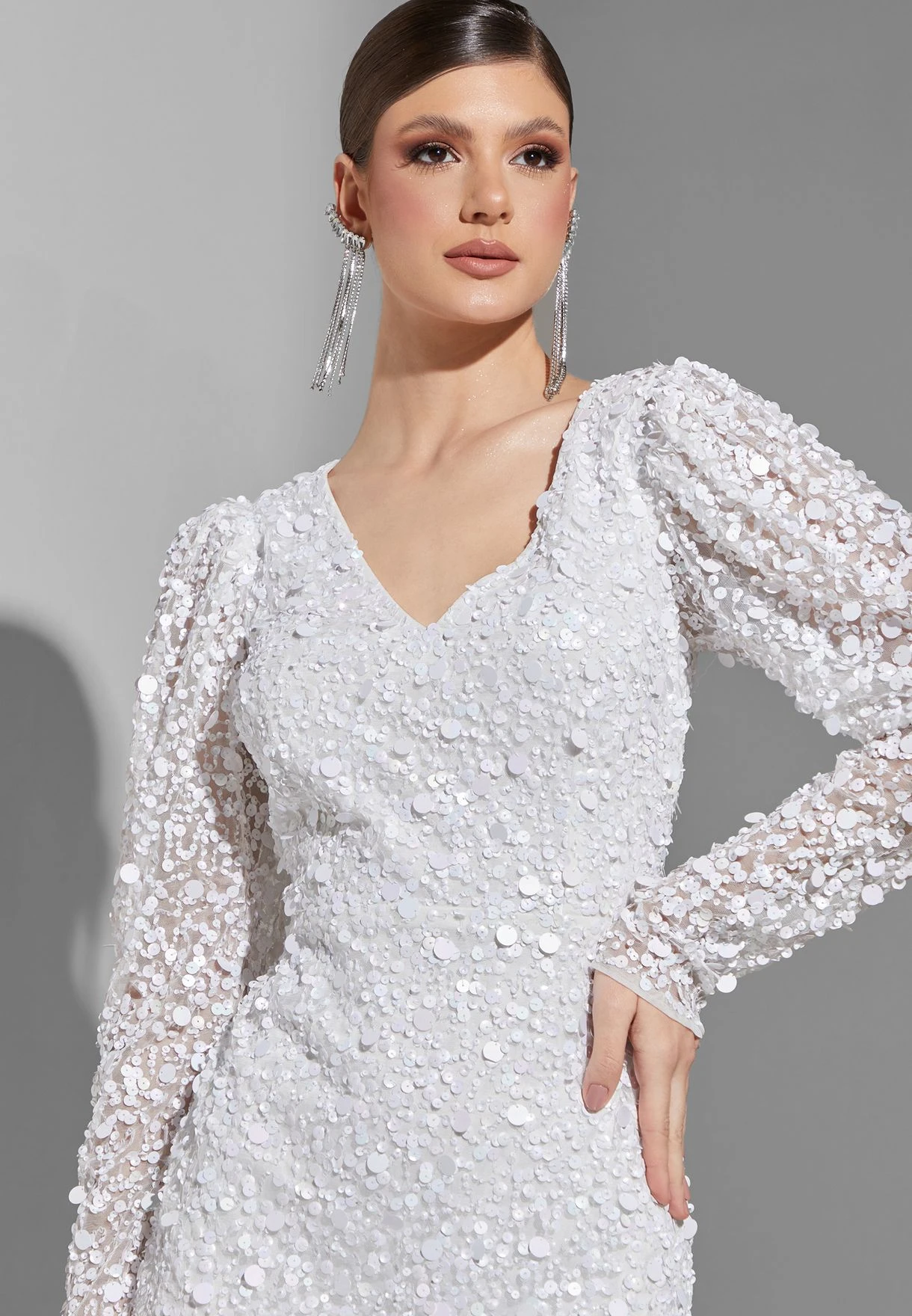 Shimmer Puff Sleeve Dress 3 Shimmer Puff Sleeve Dress - Image 3