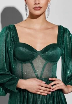 Sweetheart Neck Puff Sleeve Dress -Silk Bloom Dresses Store 3 zoom desktop 1440