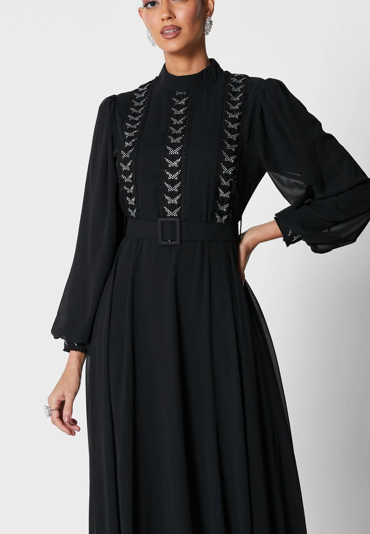 Embroidered Detail Flare Dress 3 Embroidered Detail Flare Dress - Image 3