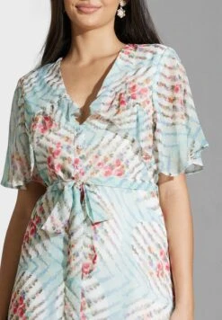 Floral Belted Ruffle Dress -Silk Bloom Dresses Store 3 zoom desktop 1443