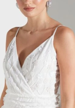 Embellished Bodice Ruffled Mini Dress -Silk Bloom Dresses Store 3 zoom desktop 145