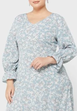 Frill Hem Detail Cuff Sleeve Dress 6 Frill Hem Detail Cuff Sleeve Dress -Silk Bloom Dresses Store 3 zoom desktop 1463