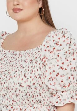 Ditsy Print Shirred Detail Dress -Silk Bloom Dresses Store 3 zoom desktop 1468