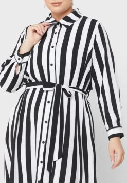 Striped Belted Shirt Dress -Silk Bloom Dresses Store 3 zoom desktop 1470