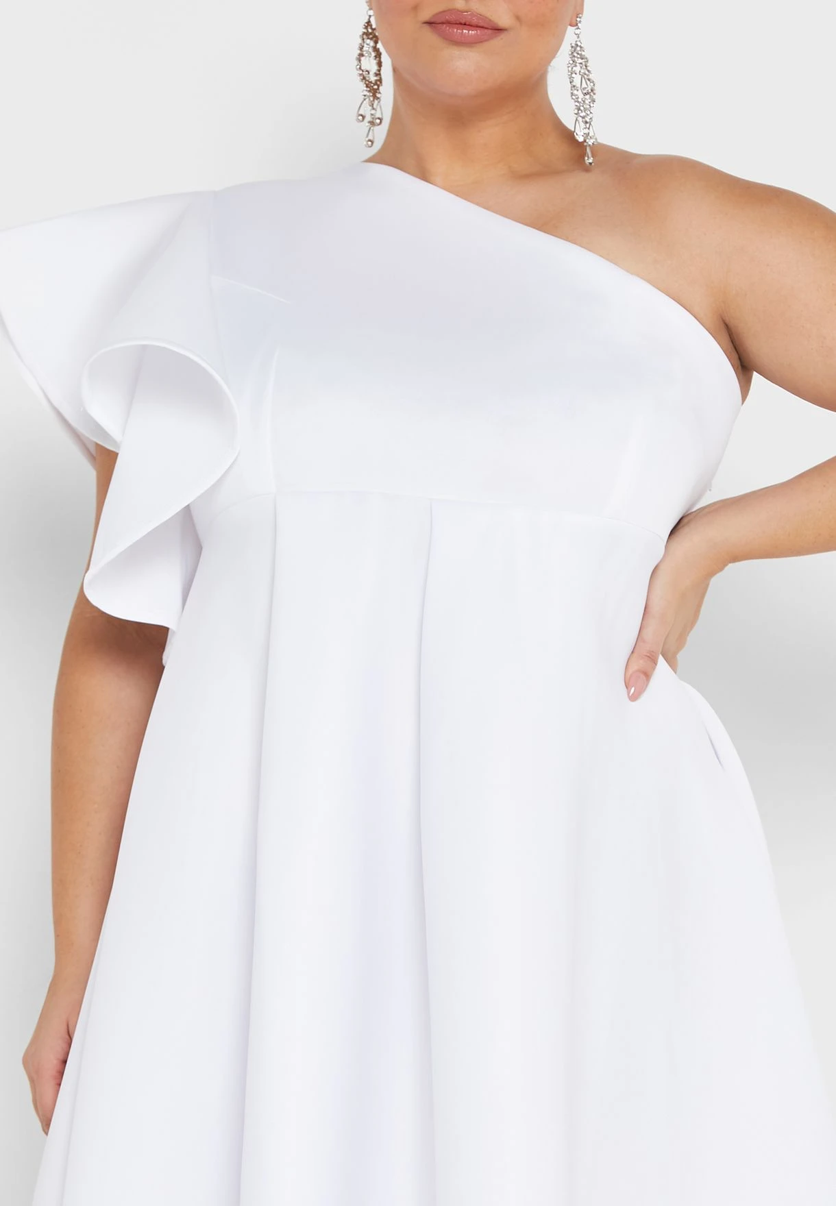 Frilled Detail One Shoulder Dress 3 Frilled Detail One Shoulder Dress - Image 3