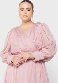 Surplice Neck Detail Dress -Silk Bloom Dresses Store 3 zoom desktop 1475