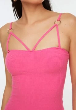 Trendyol Strappy Side Slit Bodycon Dress -Silk Bloom Dresses Store 3 zoom desktop 1525