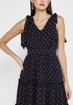 Printed V-Neck Ruffle Detail Dress -Silk Bloom Dresses Store 3 zoom desktop 1541