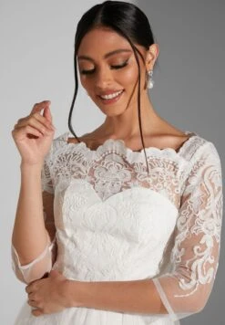 Lace Trim Mesh Sleeve Dress 6 Lace Trim Mesh Sleeve Dress -Silk Bloom Dresses Store 3 zoom desktop 1542