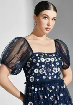 Square Neck Printed Ruffle Detail Dress -Silk Bloom Dresses Store 3 zoom desktop 1551