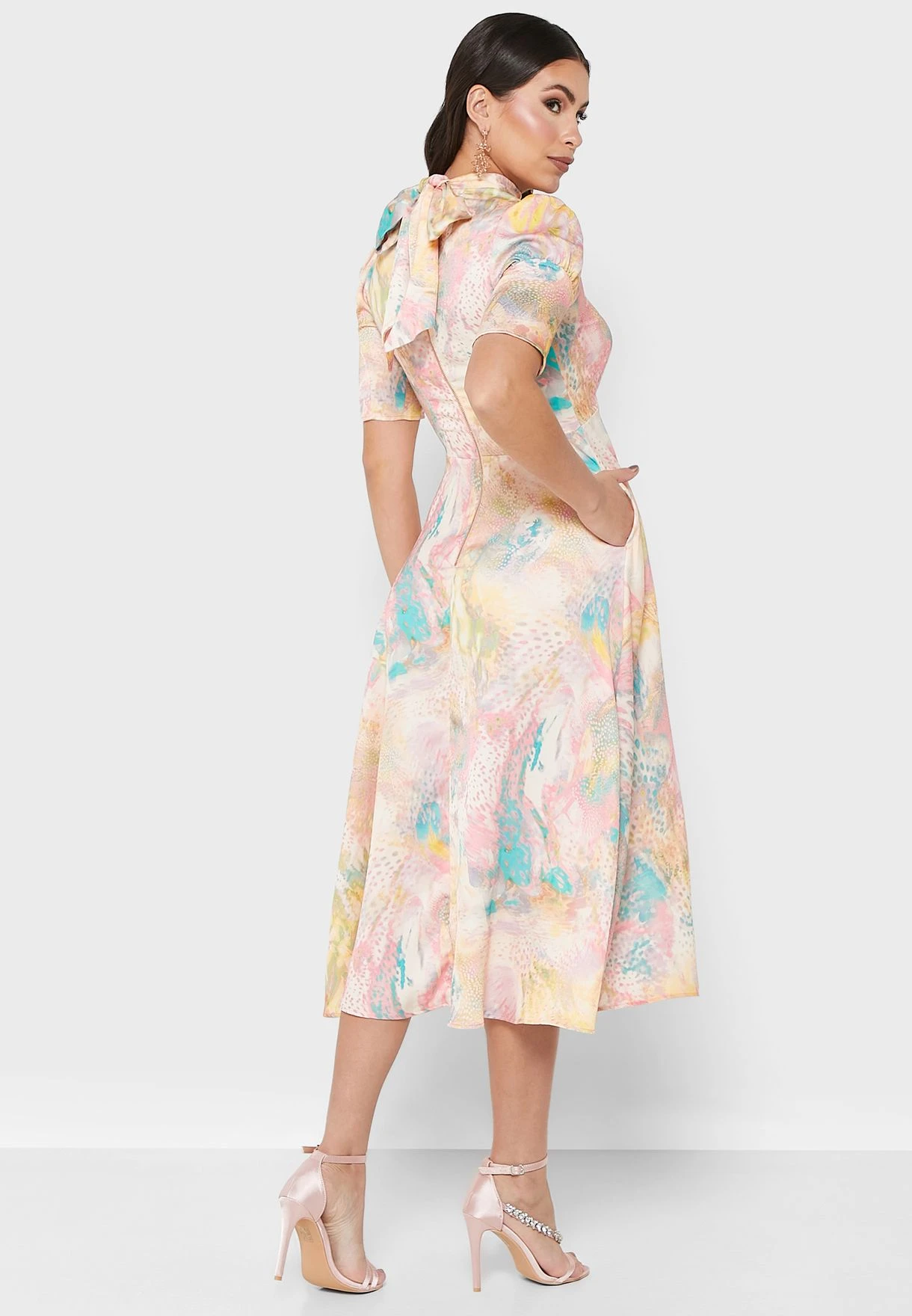 Tie Back Printed Dress 3 Tie Back Printed Dress - Image 3