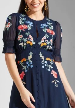 Open Back Embroidered Dress -Silk Bloom Dresses Store 3 zoom desktop 1573