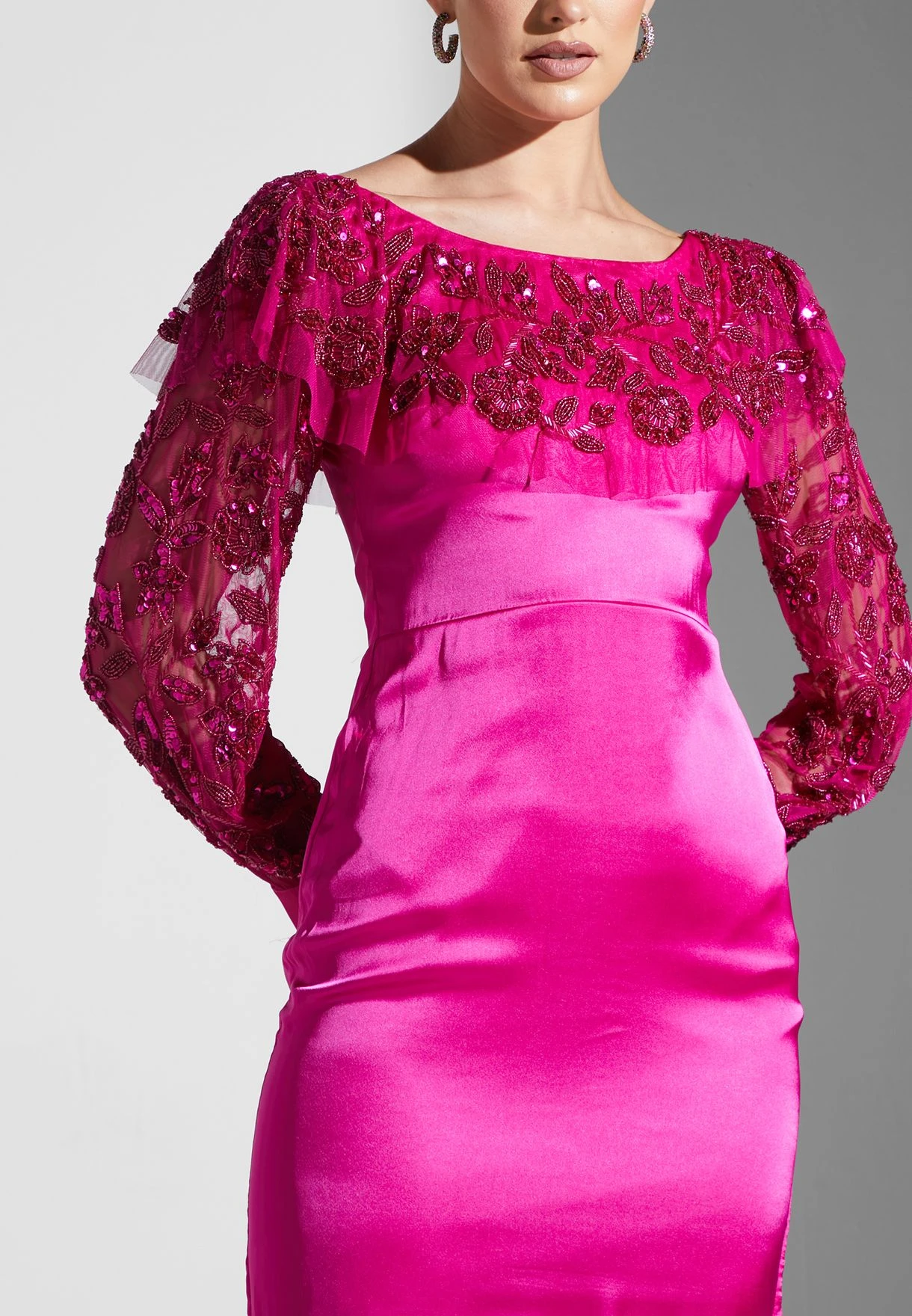 Boat Neck Sequin Detail Dress 3 Boat Neck Sequin Detail Dress - Image 3