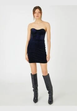 Koton Velvet Mini Party Dress Strapless Corset Looking 7 Koton Velvet Mini Party Dress Strapless Corset Looking -Silk Bloom Dresses Store 3 zoom desktop 1585